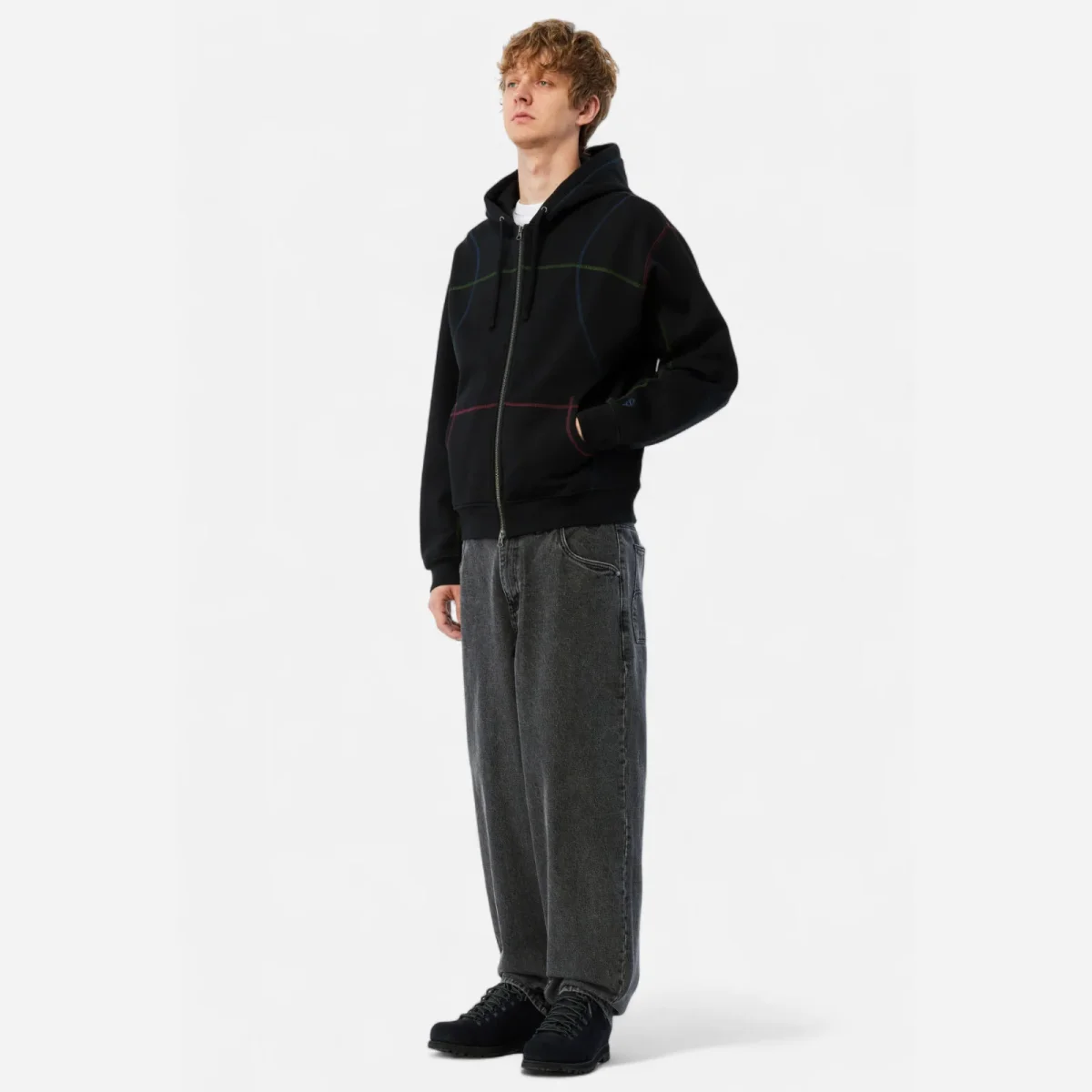 Dime - Court Zip Hoodie - Black Multi – Image 4