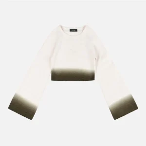 Dime - Cropped Mohair Knit - Gradient Cream