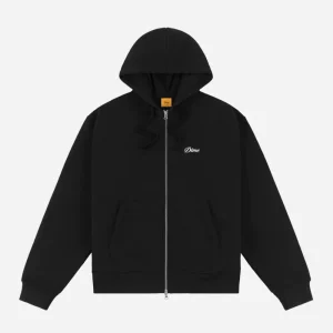 DIME - CURSIVE SMALL LOGO ZIP HOODIE - Black