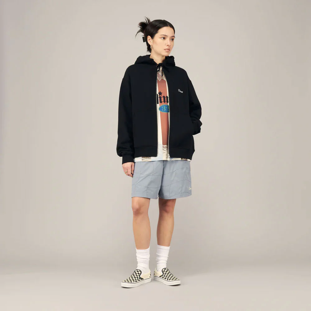 DIME - CURSIVE SMALL LOGO ZIP HOODIE - Black – Image 6