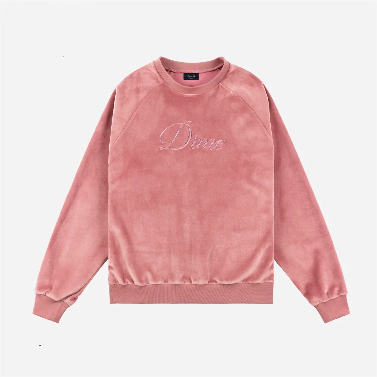DIME - CREWNECK CURSIVE VELVET- Dusty pink