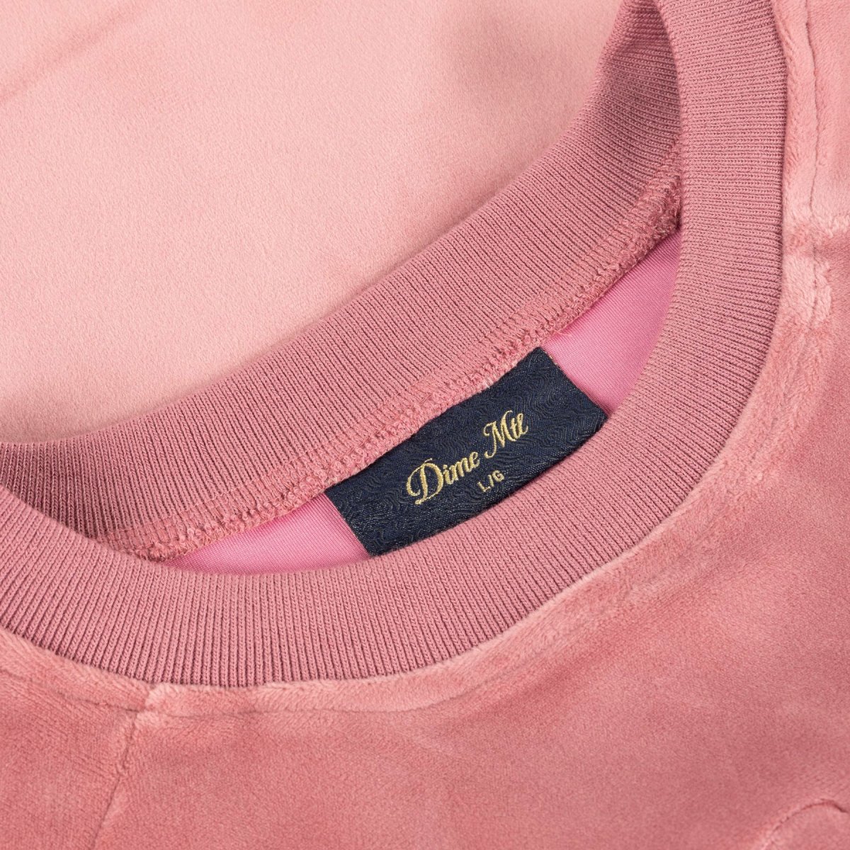 DIME - CREWNECK CURSIVE VELVET- Dusty pink – Image 5