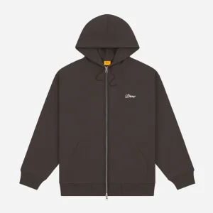 DIME - CURSIVE SMALL LOGO ZIP HOODIE - Vintage Black