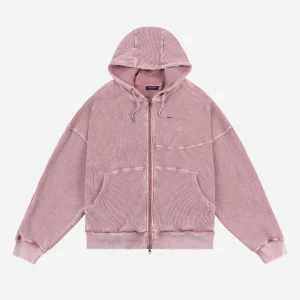 DIME - PREMIUM WAFFLE ZIP HOODIE - Faded Mauve