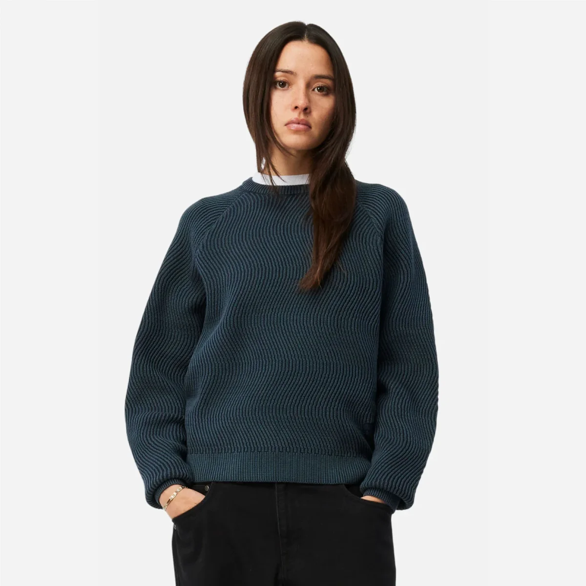 Dime - Wave Knit Sweater - Navy – Image 9