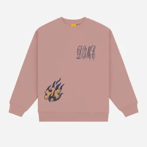 DIME - FLAMEPUZZ CREWNECK - Twilight mauve