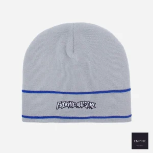 FUCKING AWESOME - LITTLE STAMP STRIPED CUFF BEANIE GREY BLUE