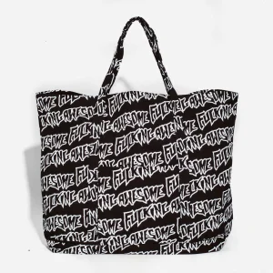 Fucking Awesome - AOP Stamp Logo Large Tote Bag - Black