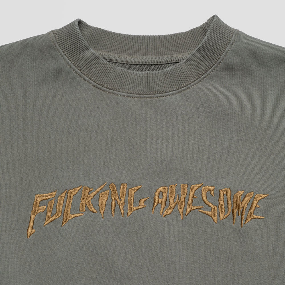 Fucking Awesome - Distressed Stamp Crew - Acid Grey – Image 3