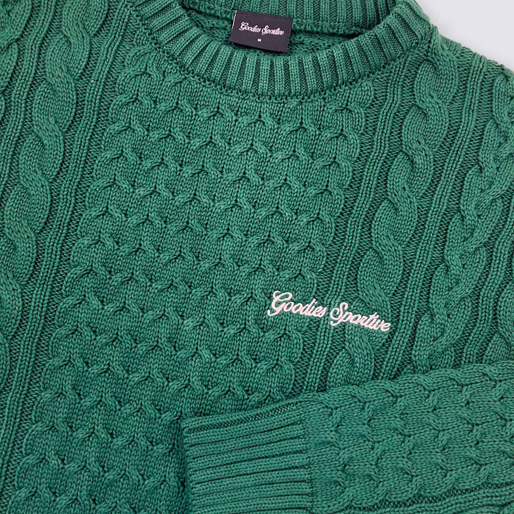 GOODIES SPORTIVE - CABLE KNITTED - Green – Image 3