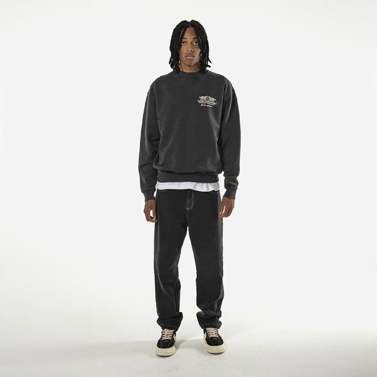 Goodies Sportive - Safari World Series Crewneck - Black Stone Washed – Image 4