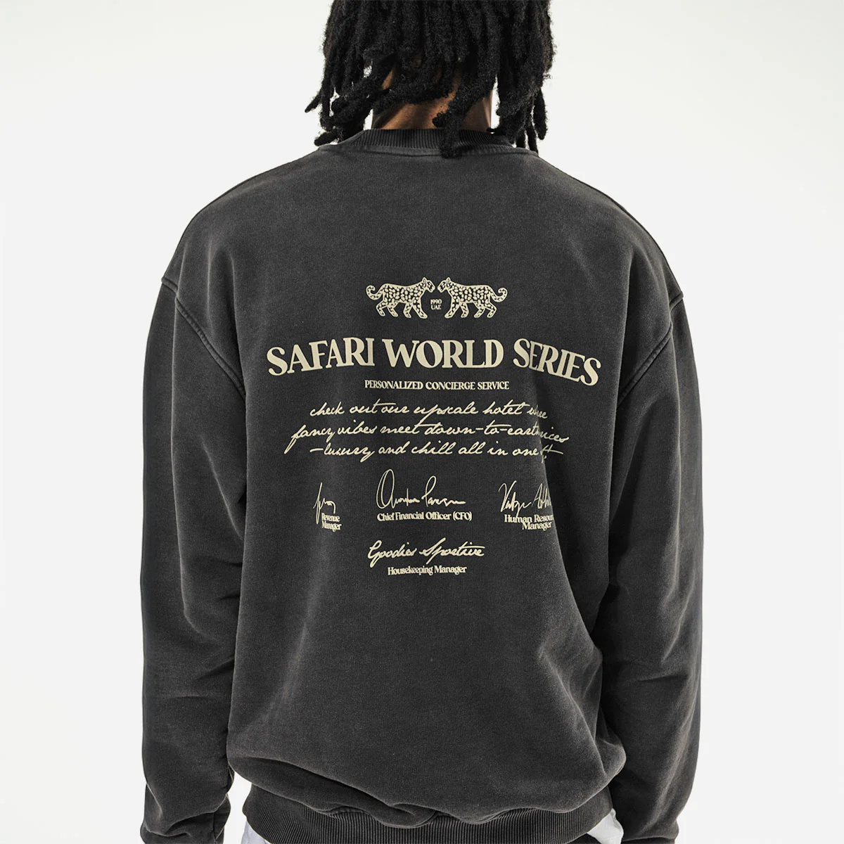 Goodies Sportive - Safari World Series Crewneck - Black Stone Washed – Image 5