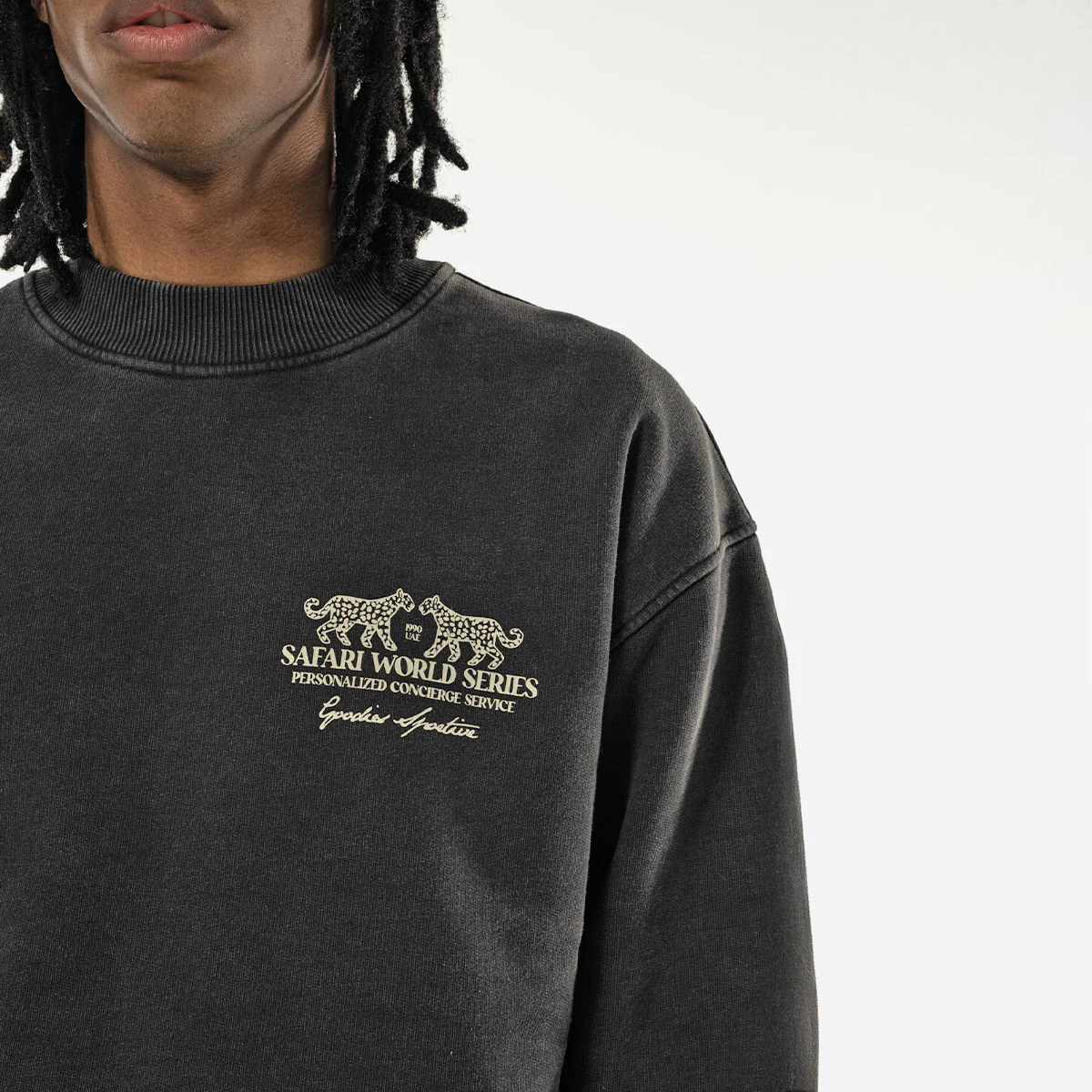 Goodies Sportive - Safari World Series Crewneck - Black Stone Washed – Image 6