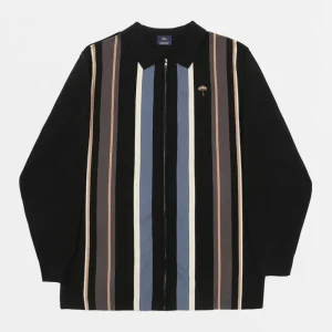 HELAS - BUNDY FULL ZIP KNIT POLO - Black