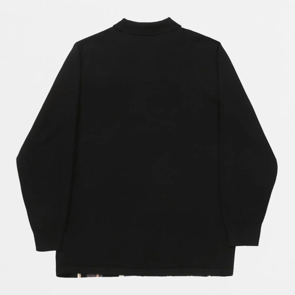HELAS - BUNDY FULL ZIP KNIT POLO - Black – Image 3