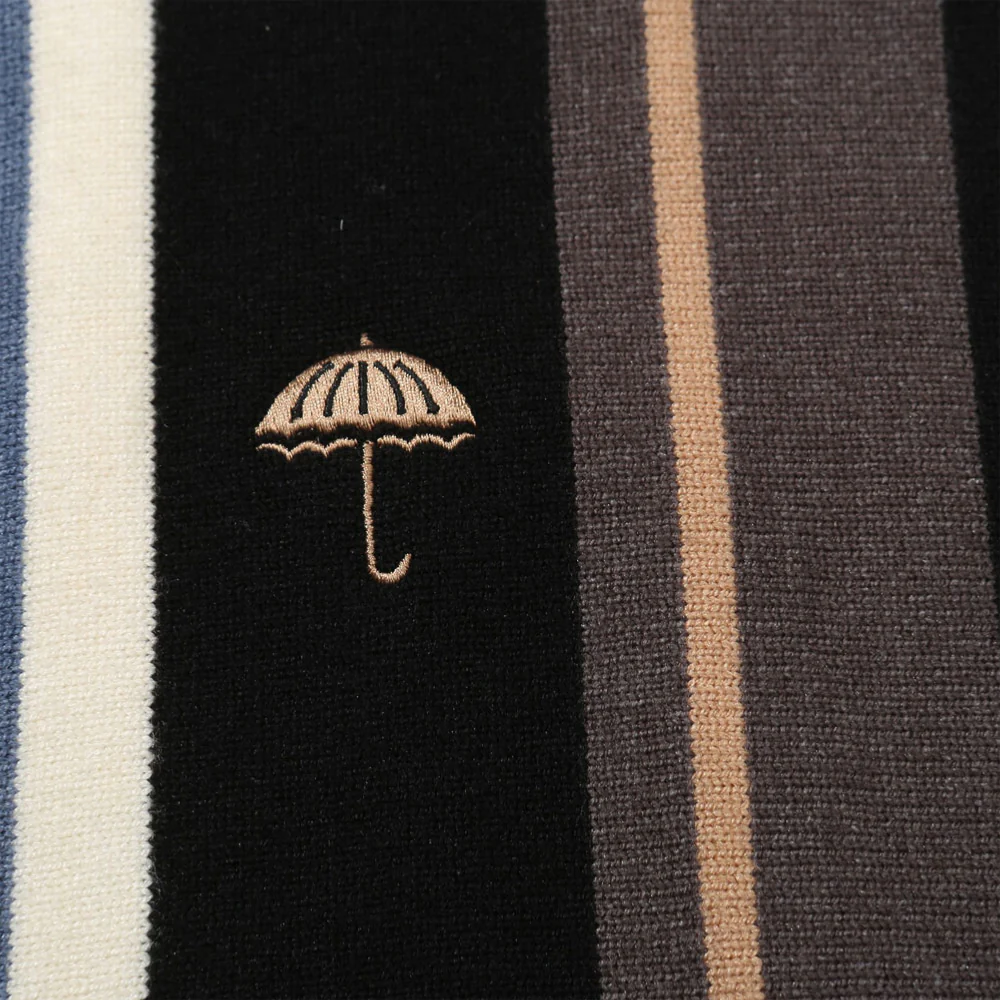 HELAS - BUNDY FULL ZIP KNIT POLO - Black – Image 6