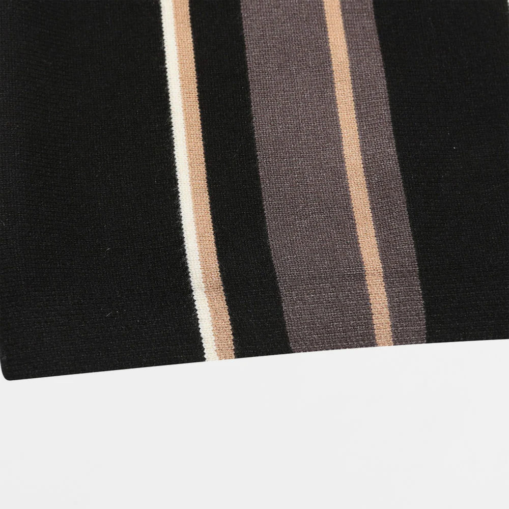 HELAS - BUNDY FULL ZIP KNIT POLO - Black – Image 7