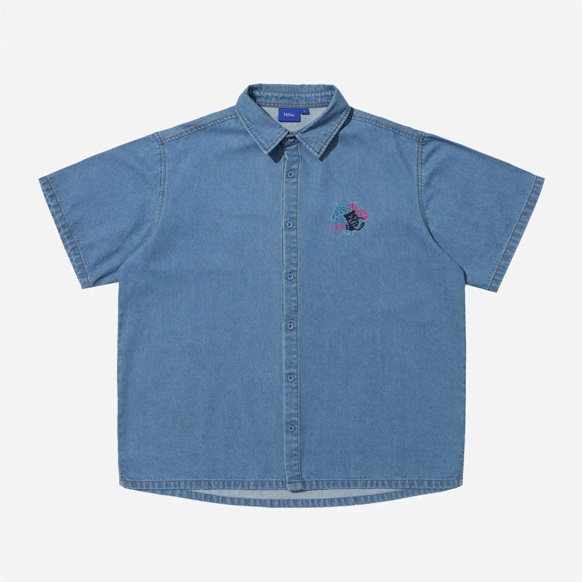 Hélas- Bad Washed Denim Shirt - Light Blue – Image 2