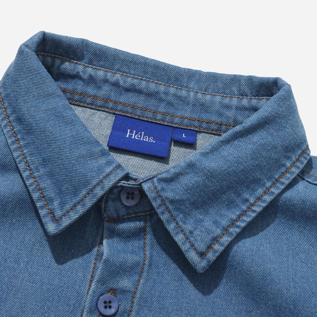Hélas- Bad Washed Denim Shirt - Light Blue – Image 5