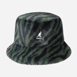 KANGOL - FAUX FUR BUCKET - OLIVE ZEBRA
