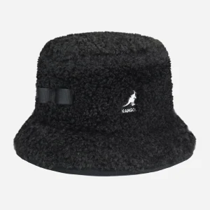 KANGOL - FAUX SHEARLING UTILITY BUCKET - BLACK