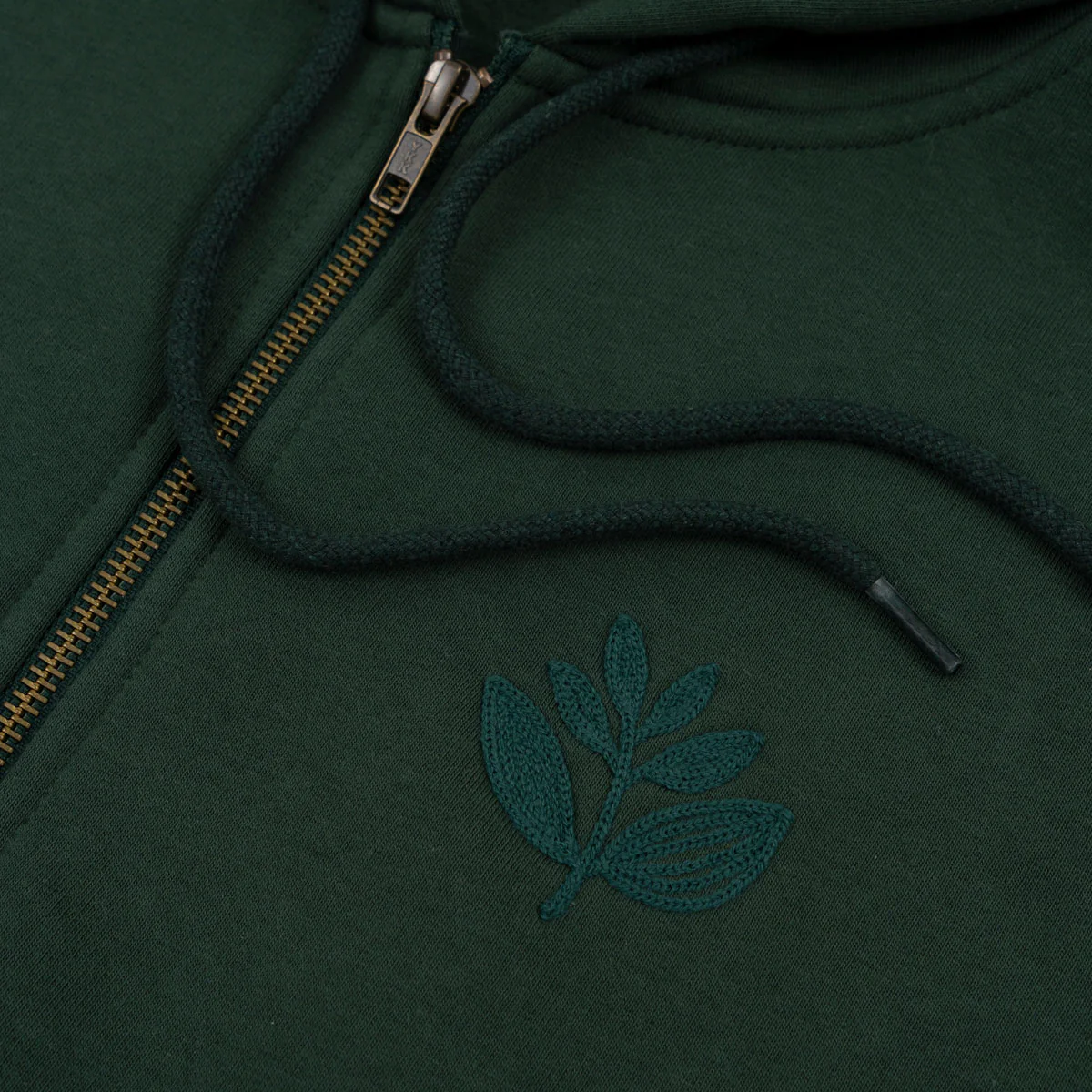 Magenta - Patch Zipped Hoodie - Green – Image 3