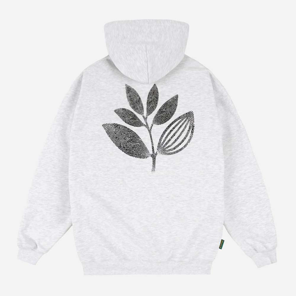 MAGENTA - FINGERPRINT PLANT HOODIE - ASH – Image 2
