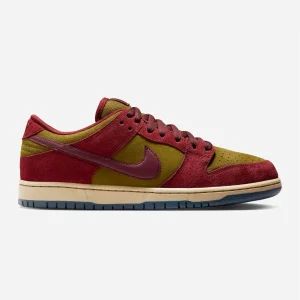 Nike SB - Dunk Low Pro - Dark Team Red / Burgundy Crush Olive Flak