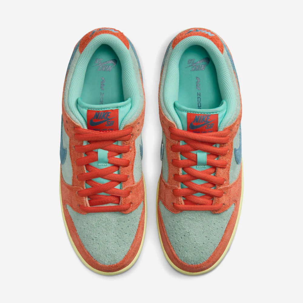 NIKE SB - DUNK LOW PRO PRM - Orange - Noise Aqua-Emerald Rise - Orange – Image 5