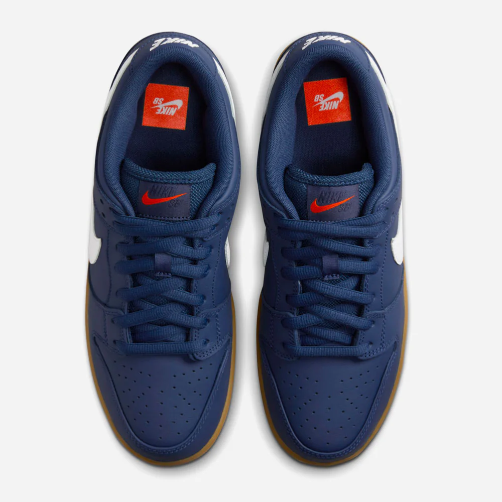 NIKE SB - DUNK LOW PRO ISO - Navy White Navy Gum Light Brown – Image 4