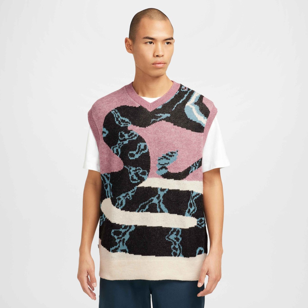 Nike SB - Snake Sweater Vest - Plum Dust/Light Orewood Brown/Black – Image 4
