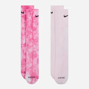 NIKE - CUSHIONED TIE DYE CREW SOCKS 2 PACK - Light Pink