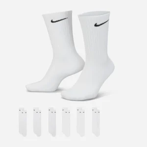 NIKE - EVERYDAY CUSHIONED 6 PACK SOCKS - White