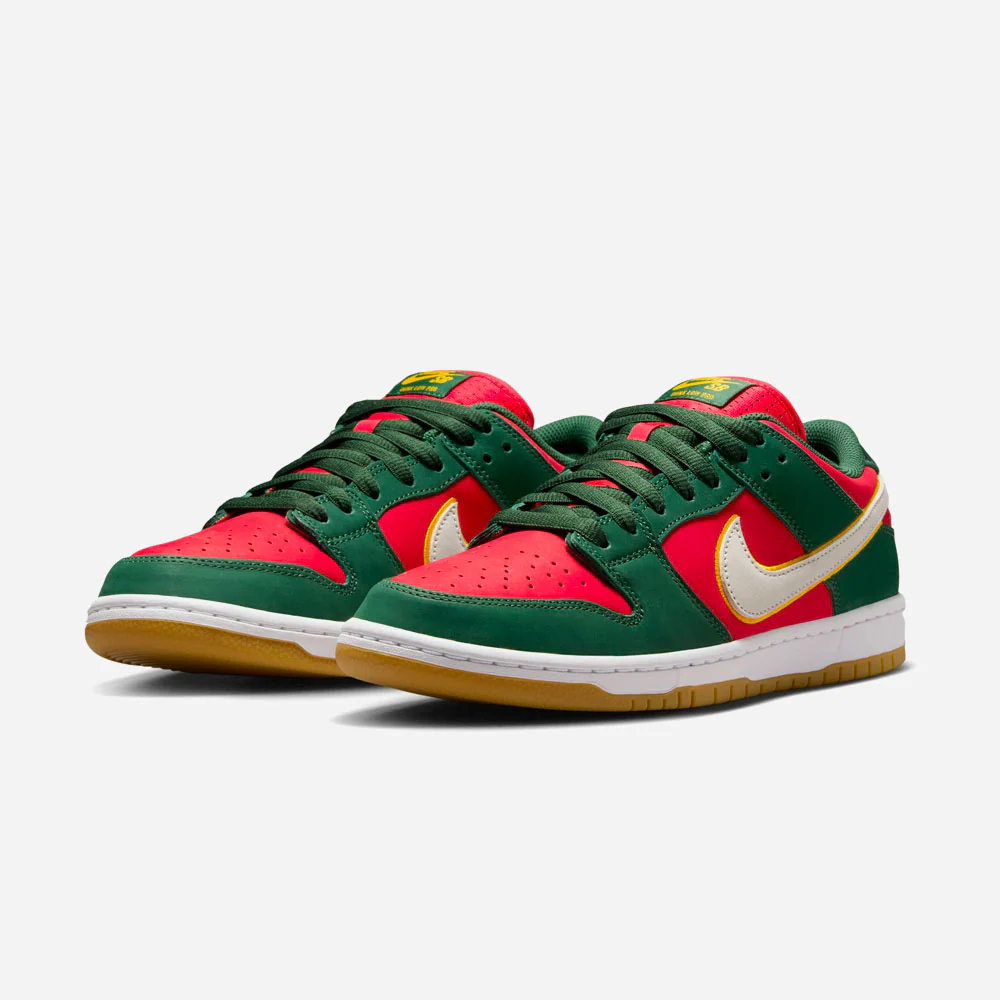 Nike SB - Dunk Low Premium Seattle SuperSonics - Fire White University Gold Fire Red – Image 3