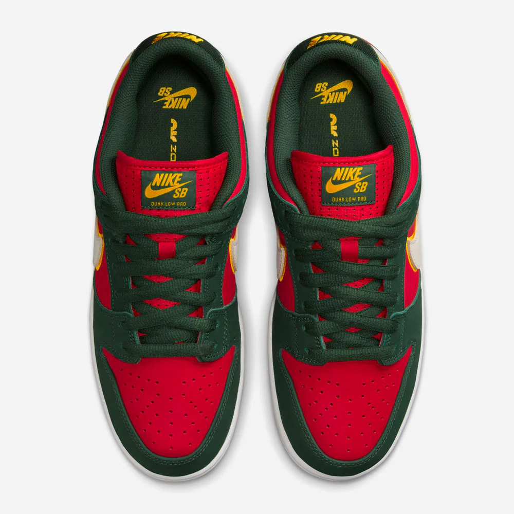 Nike SB - Dunk Low Premium Seattle SuperSonics - Fire White University Gold Fire Red – Image 4