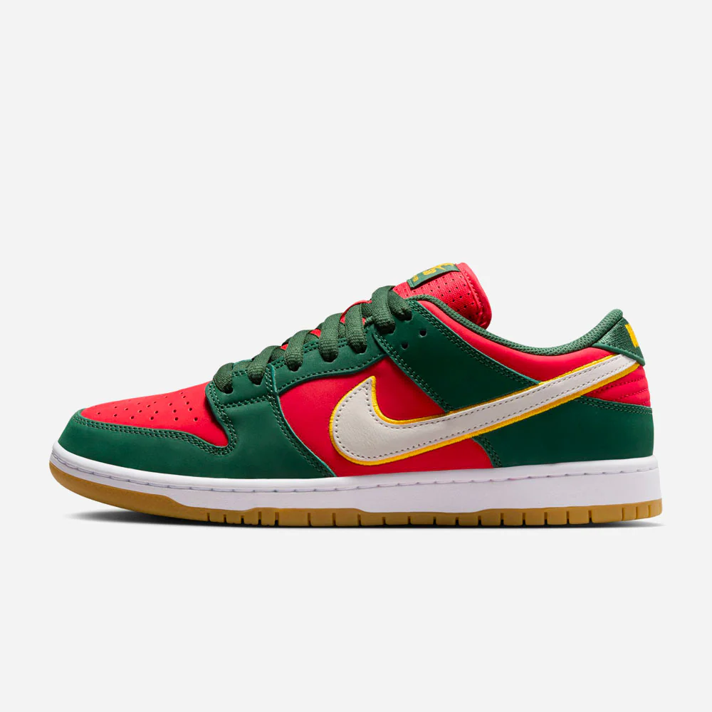 Nike SB - Dunk Low Premium Seattle SuperSonics - Fire White University Gold Fire Red – Image 5