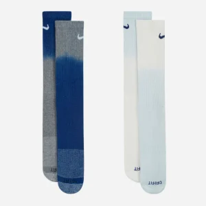 NIKE - EVERYDAY PLUS CUSH 2 PACK CREW SOCKS - Grey - Blue