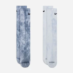 NIKE SB EVERYDAY 2 PACK TIE DYE SOCKS - Blue Cloud