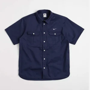 NIKE SB - TANGLIN SS WOVEN BUTTON UP SHIRT - MIDNIGHT NAVY COCONUT MILK