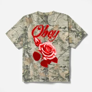 T-shirt Obey - Airbrushed Rose Tee Leaf Camo
