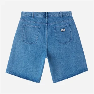 OBEY - BIGWIG BAGGY DENIM SHORT - Light Indigo