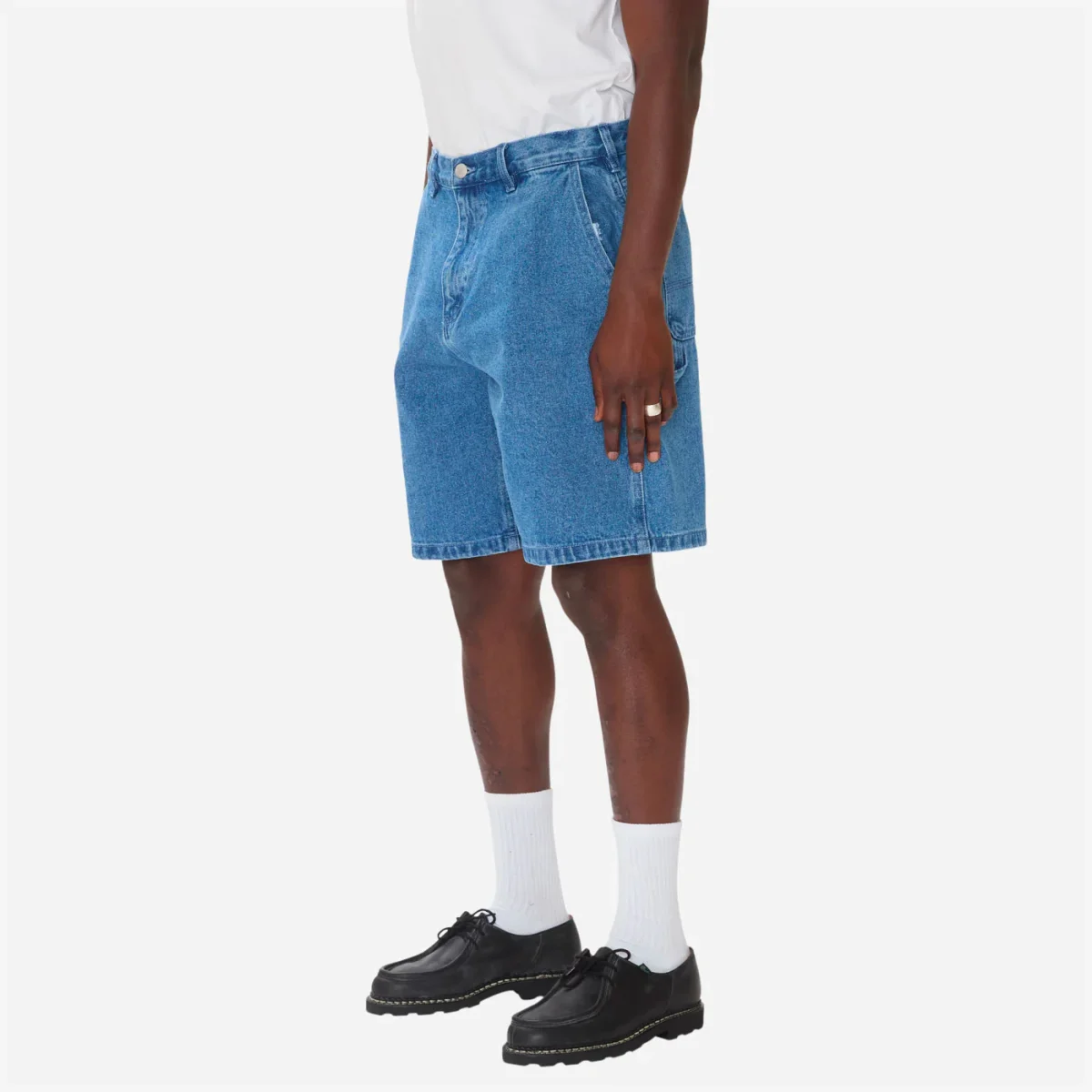 OBEY - BIGWIG BAGGY DENIM SHORT - Light Indigo – Image 5