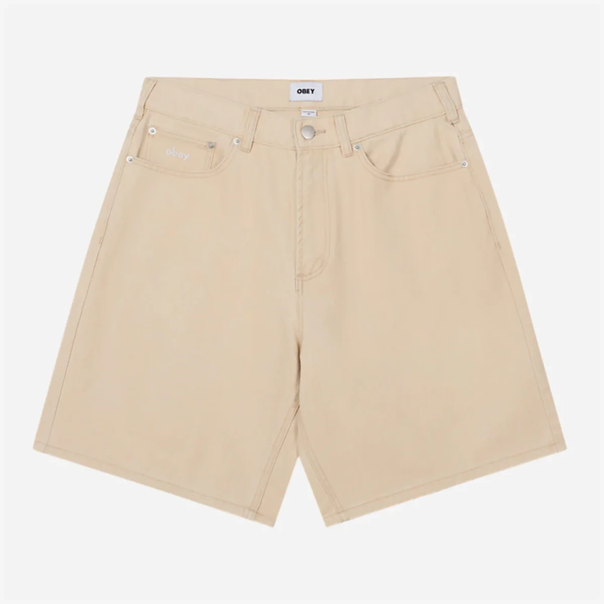 OBEY - BIGWIG BAGGY DENIM SHORT - PELICAN FADED WASH – Image 3