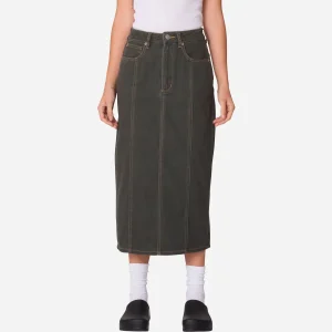 Obey - Faye Panel Skirt - Grey Faded Wash