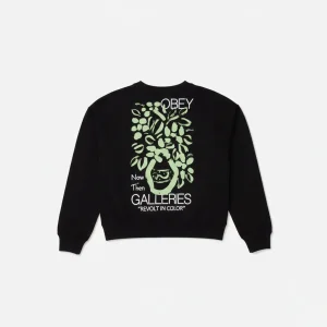 Sweatshirt Obey Femme - Galleries Cropped Crew Black