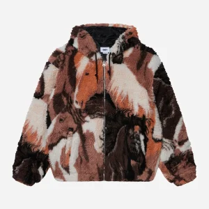 Obey - Horses Sherpa Jacket - Brown Multi
