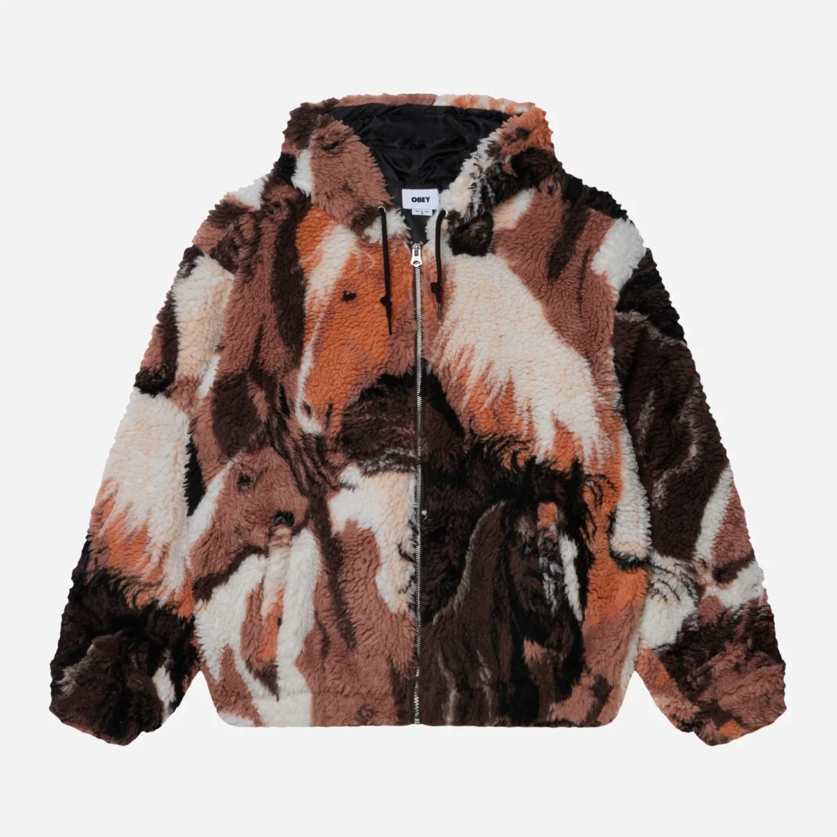 Obey - Horses Sherpa Jacket - Brown Multi