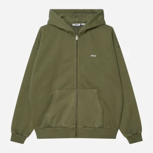 OBEY - Lowercase Pigment Zip Hood - Pigment Deep Lichen Green