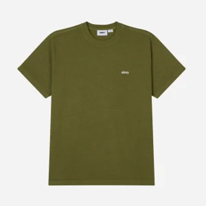 OBEY - LOWERCASE PIGMENT TEE SS - Pigment moss green