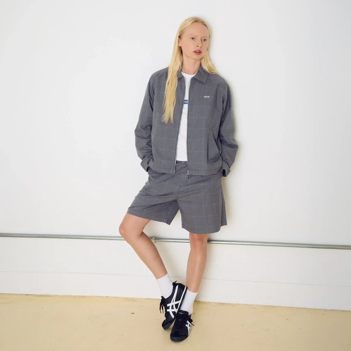 Veste Obey Femme - Olivia Plaid Jacket Grey – Image 4